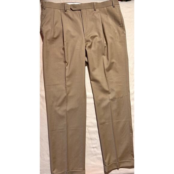 Lauren Ralph Lauren High Performance Wool Pants 38/32 Tan Office Professional - Picture 1 of 5